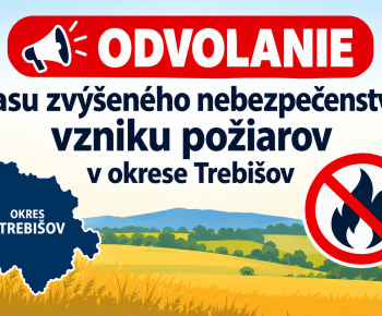 Aktuality / Odvolanie času zvýšeného nebezpečenstva vzniku požiarov v okrese Trebišov - foto