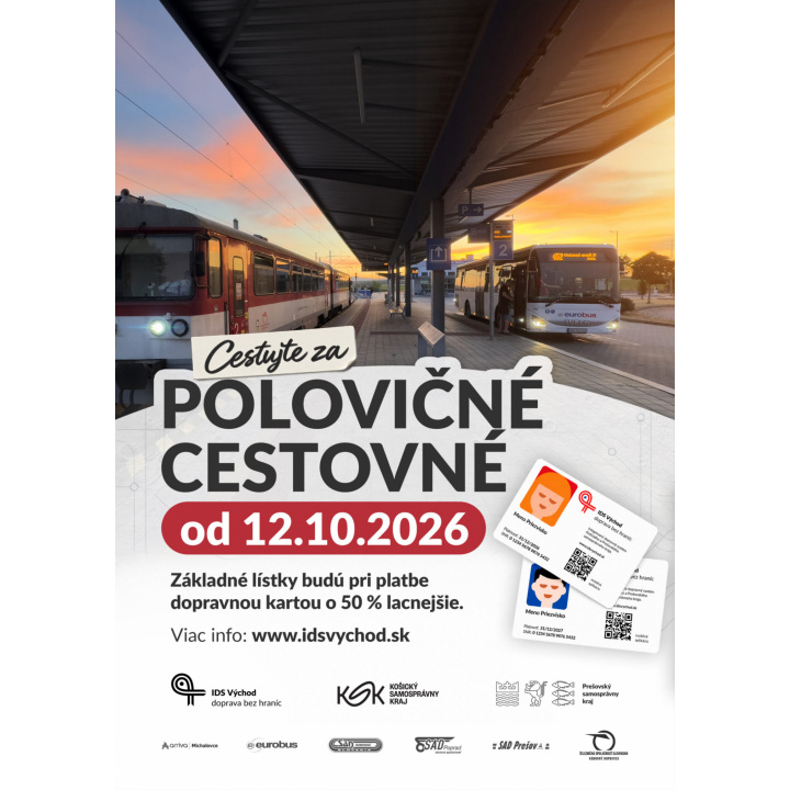 POLOVIČNÉ CESTOVNÉ od 12.10.2026