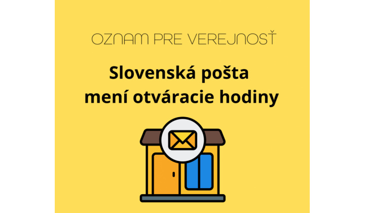 Slovenská pošta mení otváracie hodiny
